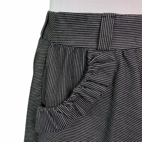 BEBE -Striped Ruffled Mini Flare Skirt - Picture 3 of 7
